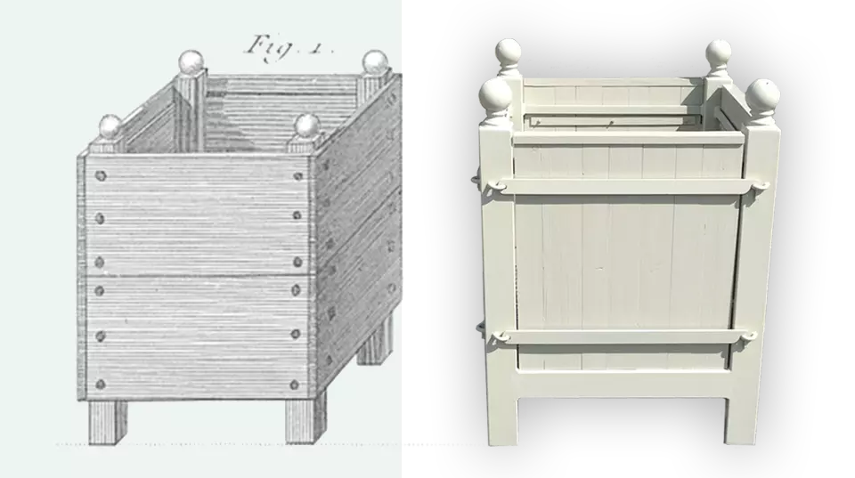 Caisse à Oranger Roubo de Saint Alman inspiré des planches de Roubo